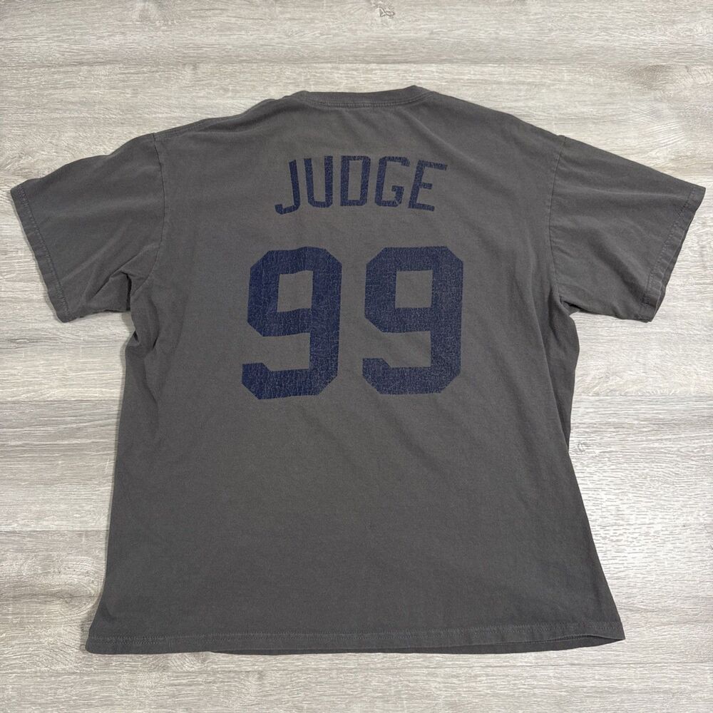Aaron Judge Shirt New York Yankees Men’s Large Gray MLB Baseball